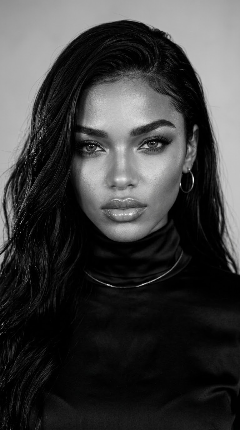 Black and white portrait of Nyomi Blume